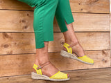 Via Nova Fern women's espadrille sandals, European, made in Spain. In Yellow.