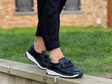 Wallabee style European sneakers in qualityblack leather. Women's shoes made in Spain.