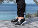 Smart casual women's shoes in soft quality leather. Lace up with perforated detail.