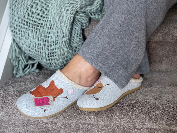 HOT POTATOES Kholo, Pantofole, Grigio, 35 EU HOT POTATOES Kholo, Pantofole, Grigio, 35 EU