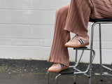 Comfortable sneakers, soft leather rubber sole unit. Great women's shoes for everyday wear in pink navy stripes.