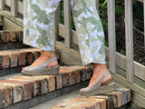 Comfortable, Spanish leather, wedge espadrille sandals. Slingback in taupe colour. Quality European women's footwear and shoes.